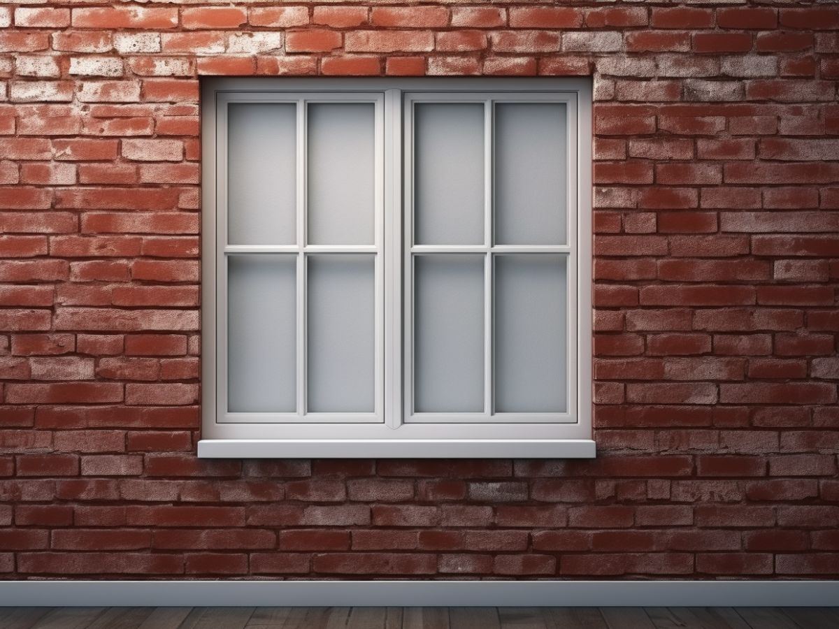 PVC window in a brick wall